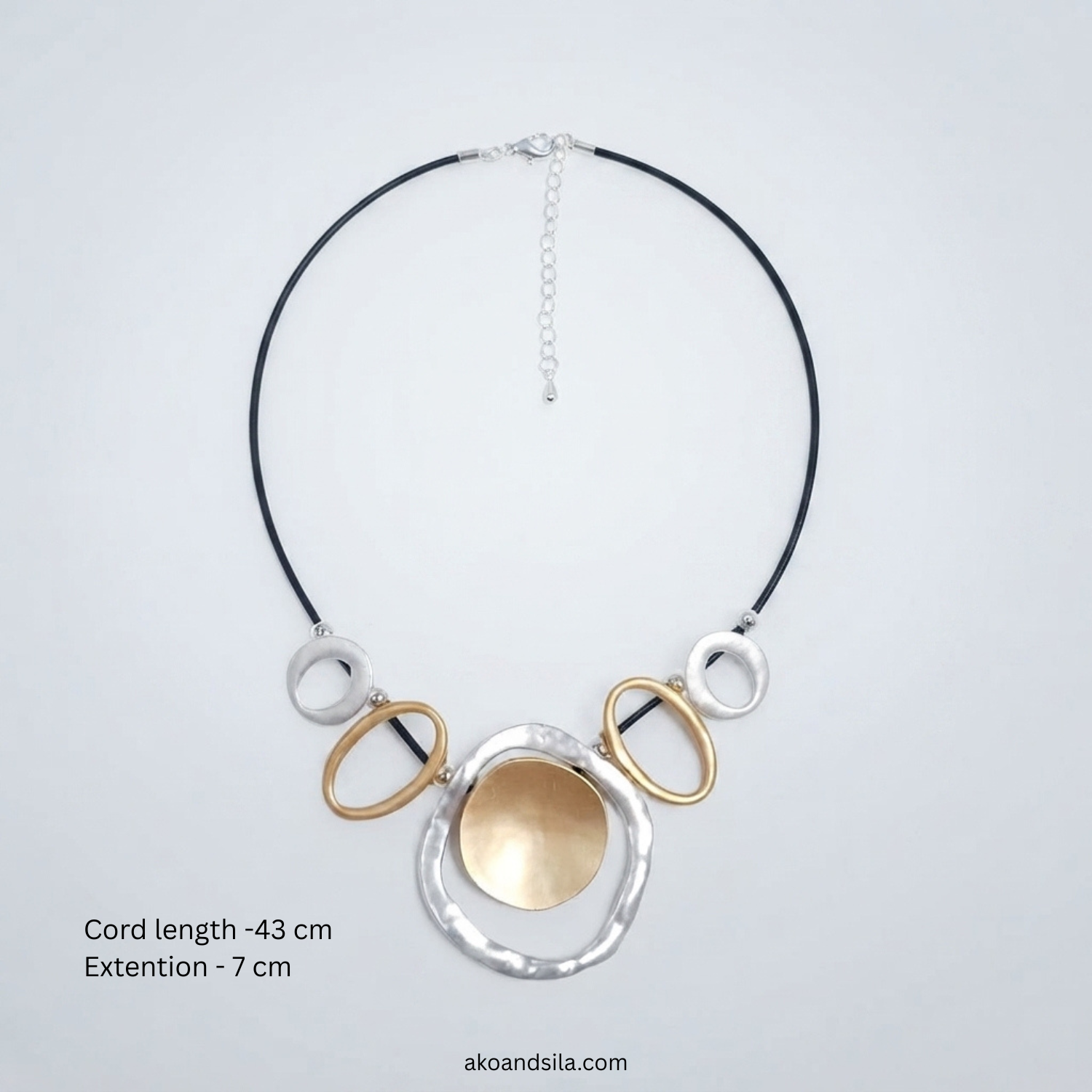 Interlocking Ring Statement Necklace - Image 3
