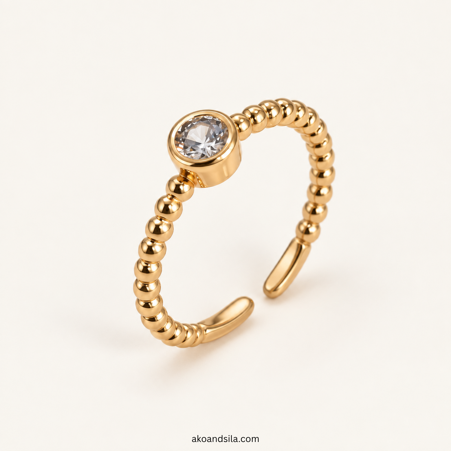 Clear Crystal Curve Ring - Image 3