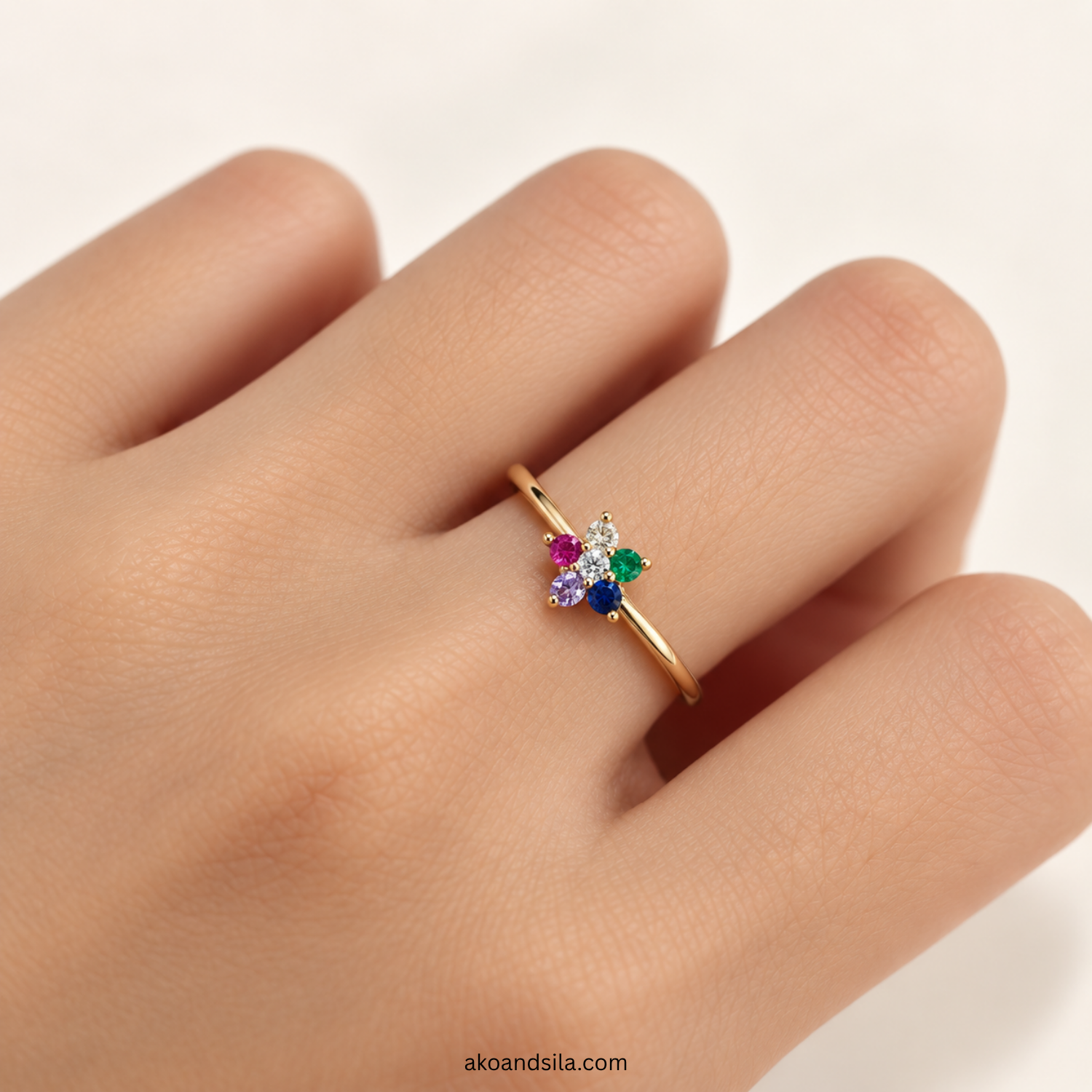 Multicolor Crystal Accent Ring - Image 2