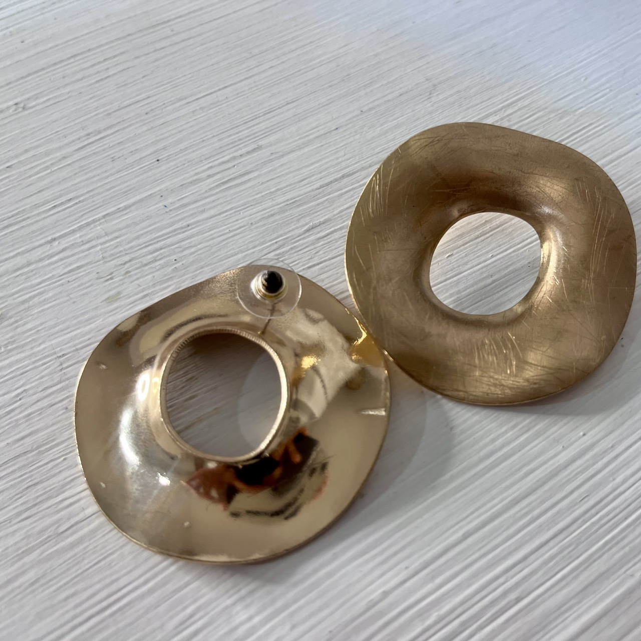 Golden Donut Stud Earrings - Image 3
