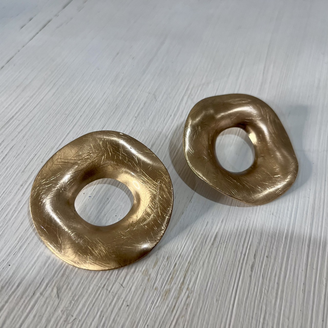 Golden Donut Stud Earrings - Image 4