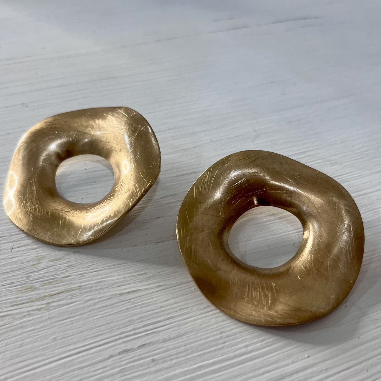 Golden Donut Stud Earrings - Image 5