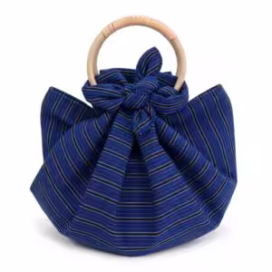 Ultramarine Handwoven Mudmee Bamboo Knot Bag
