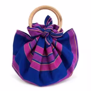 Ocean Rose Handwoven Mudmee Bamboo Knot Bag