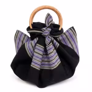 Royal Noir Handwoven  Mudmee Bamboo Knot Bag