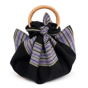 Royal Noir Handwoven  Mudmee Bamboo Knot Bag