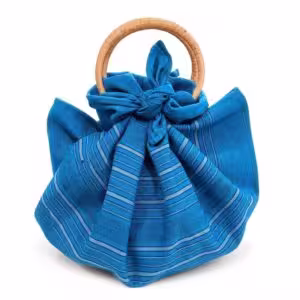 Indigo Handwoven Mudmee Bamboo Knot Bag
