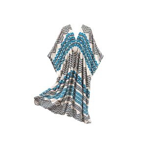 Blue Abstract Print Free Size Dress