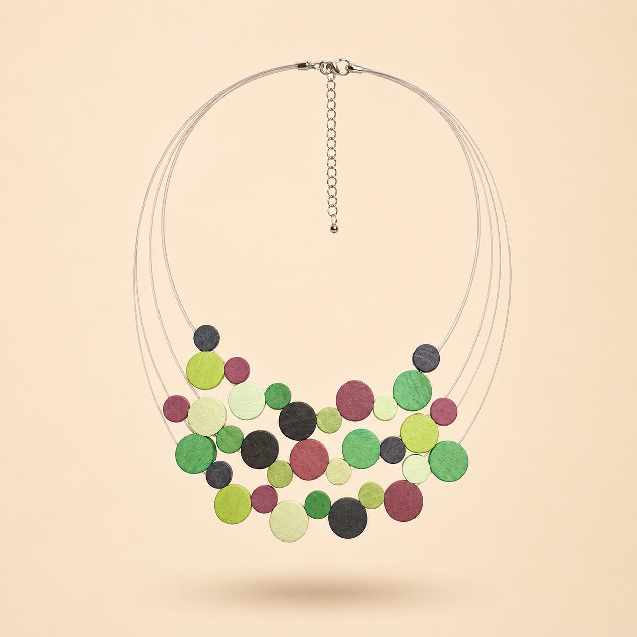 Pastel Disc Bib Necklace - Image 5