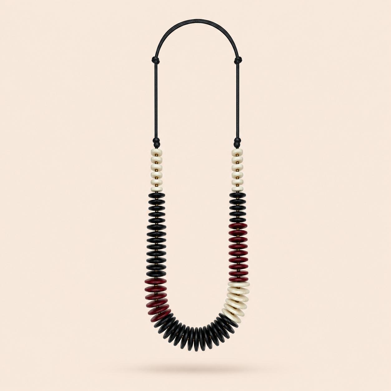 Scarlet Bloom Wooden Necklace - Image 5