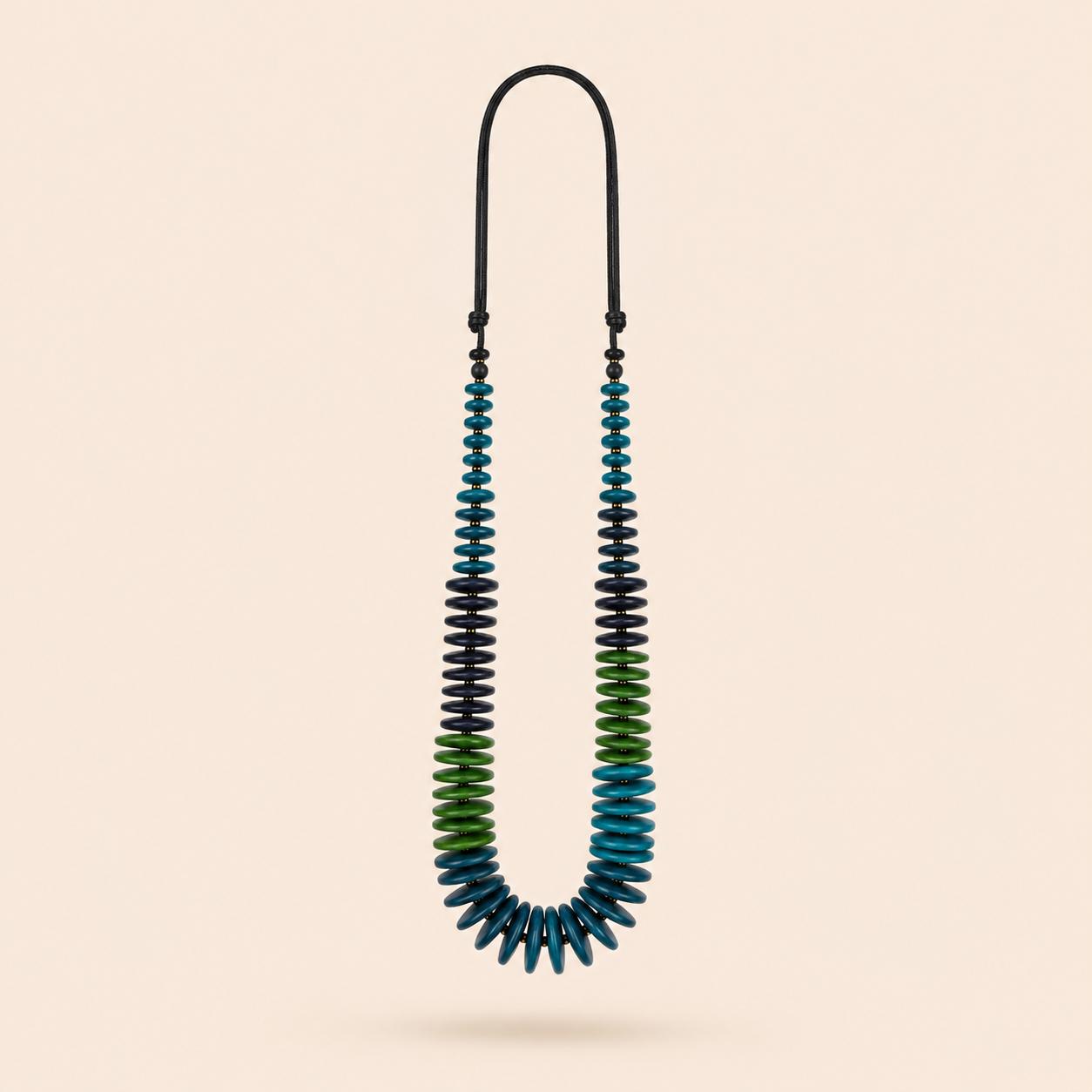 Blue Green Disc Necklace - Image 5