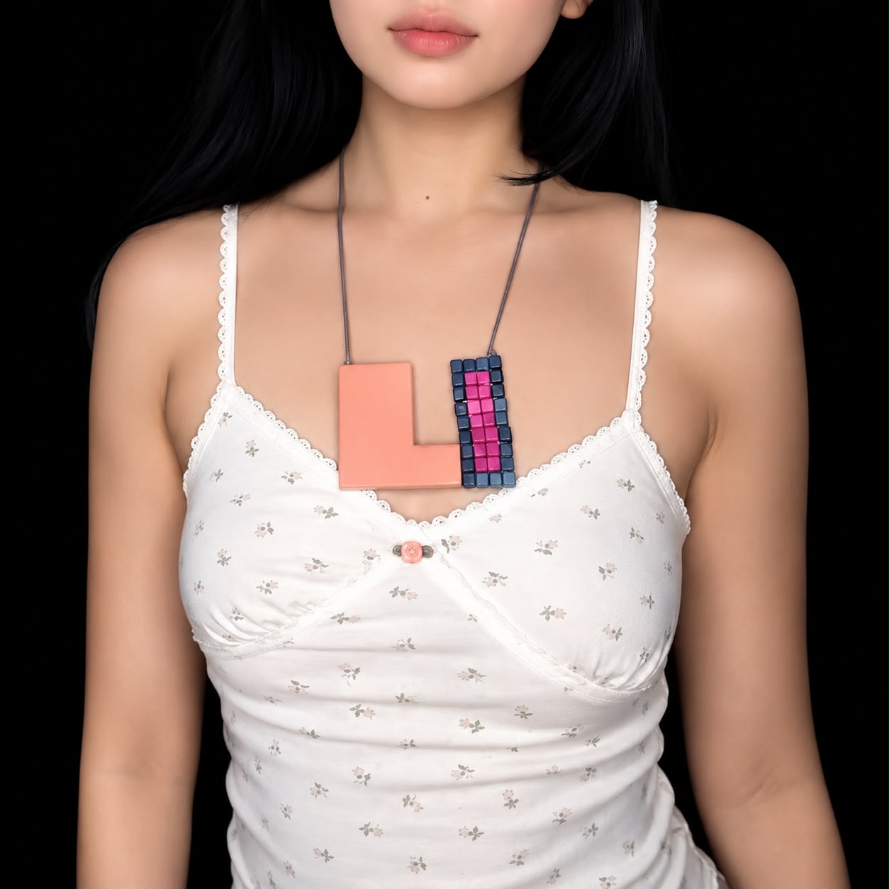 Blush Mosaic Pendant Necklace - Image 4