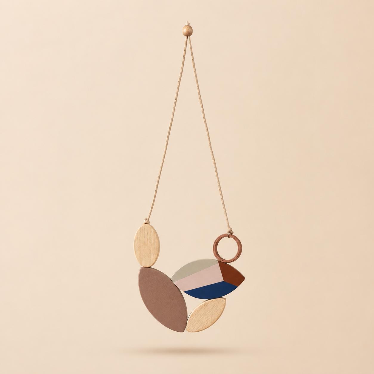 Pebble Layer Wood Necklace - Image 4