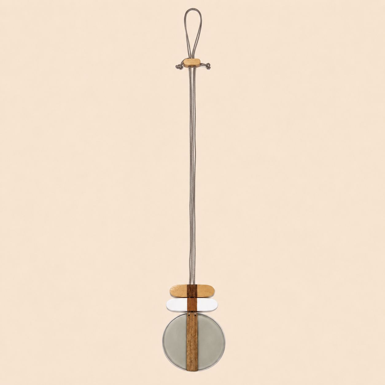 Grey Layered Disc Necklace - Image 4