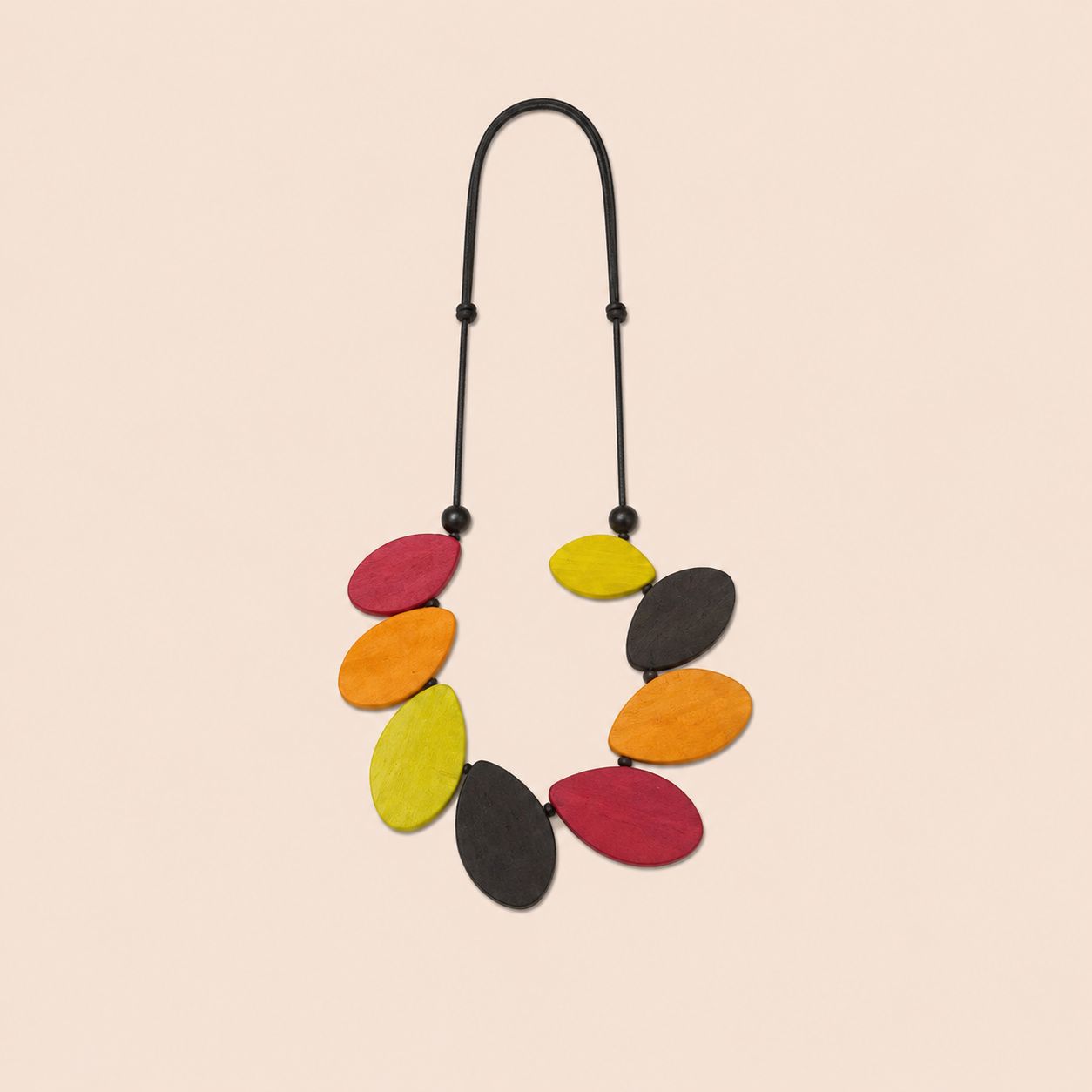 Multicolor Petal Wood Necklace - Image 4