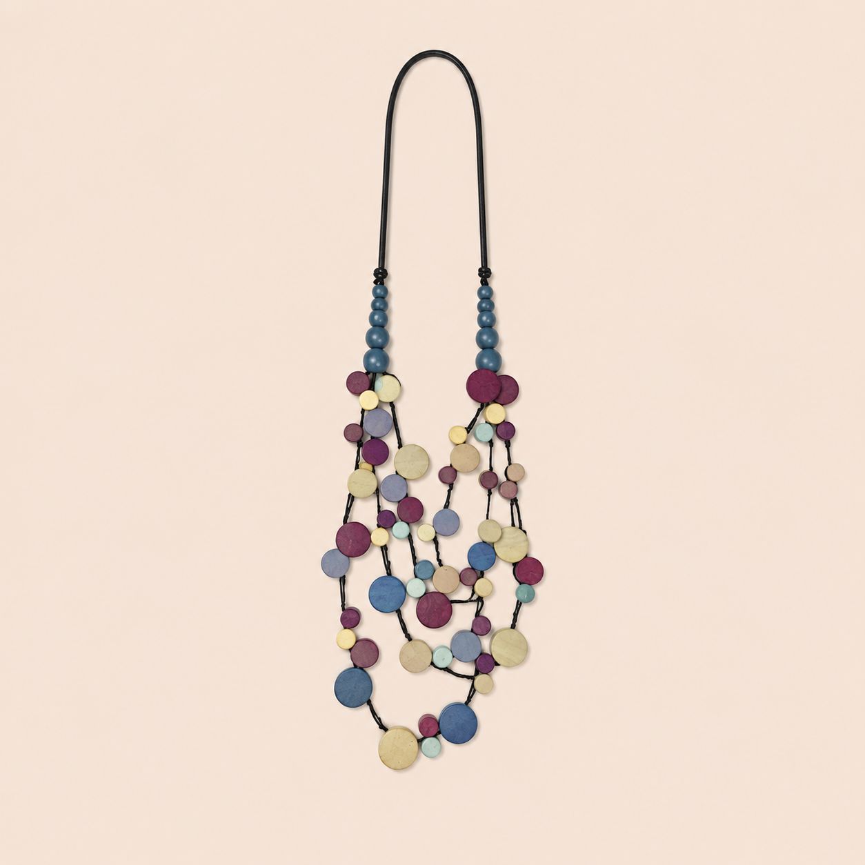 Pastel Disc Layer Necklace - Image 3