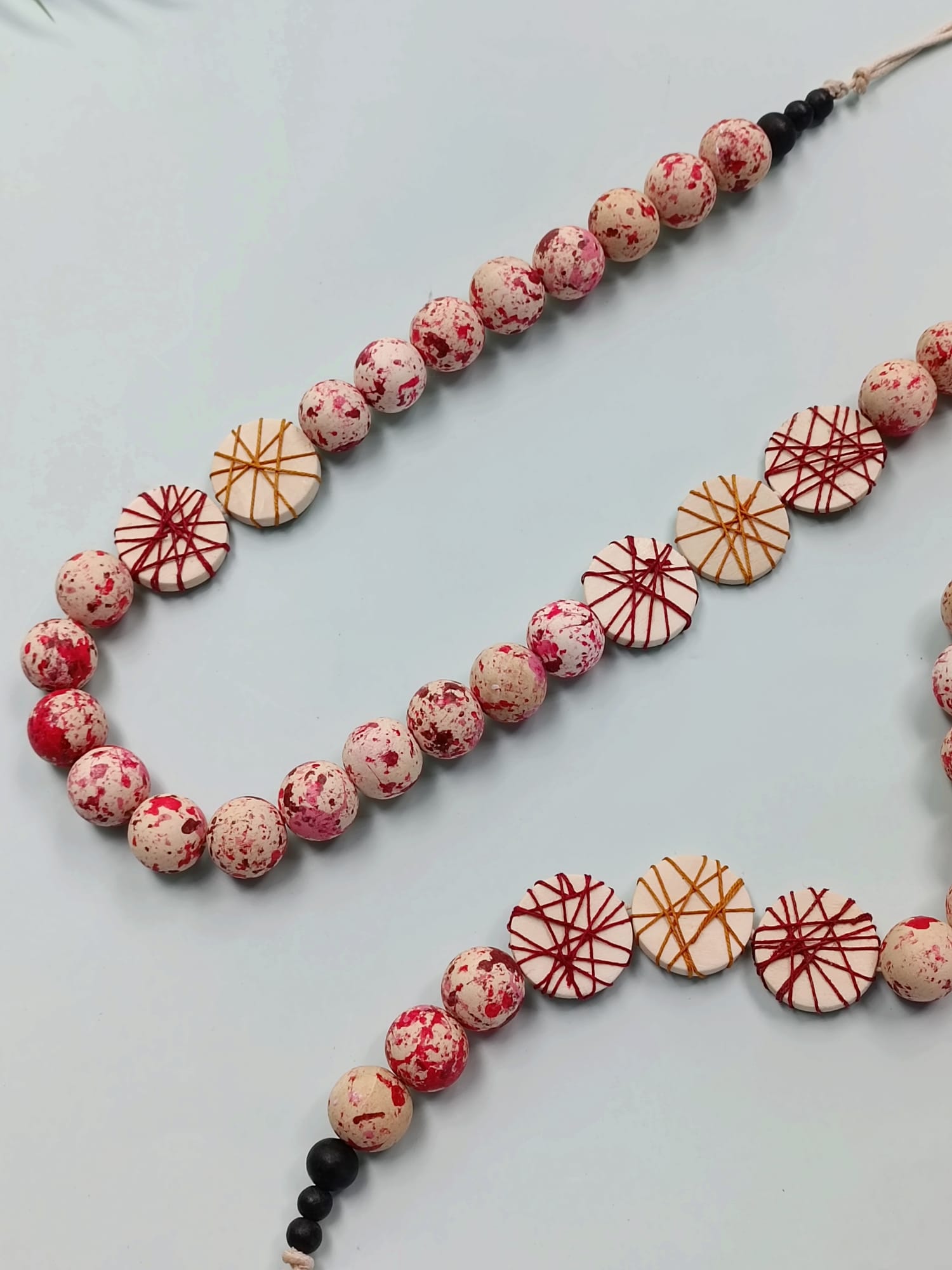 Red Speckled Bead Necklace - Image 5