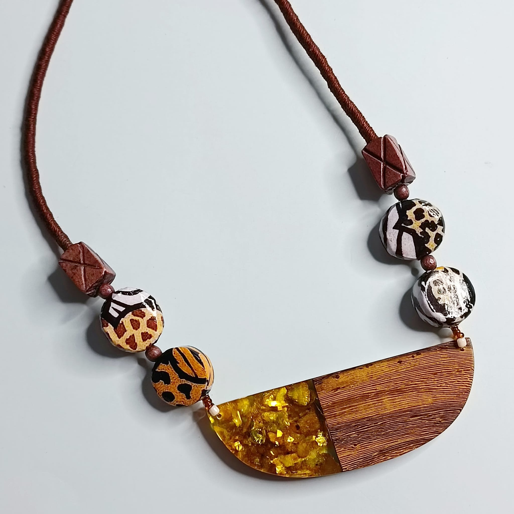 Safari Bead Wood Necklace - Image 5