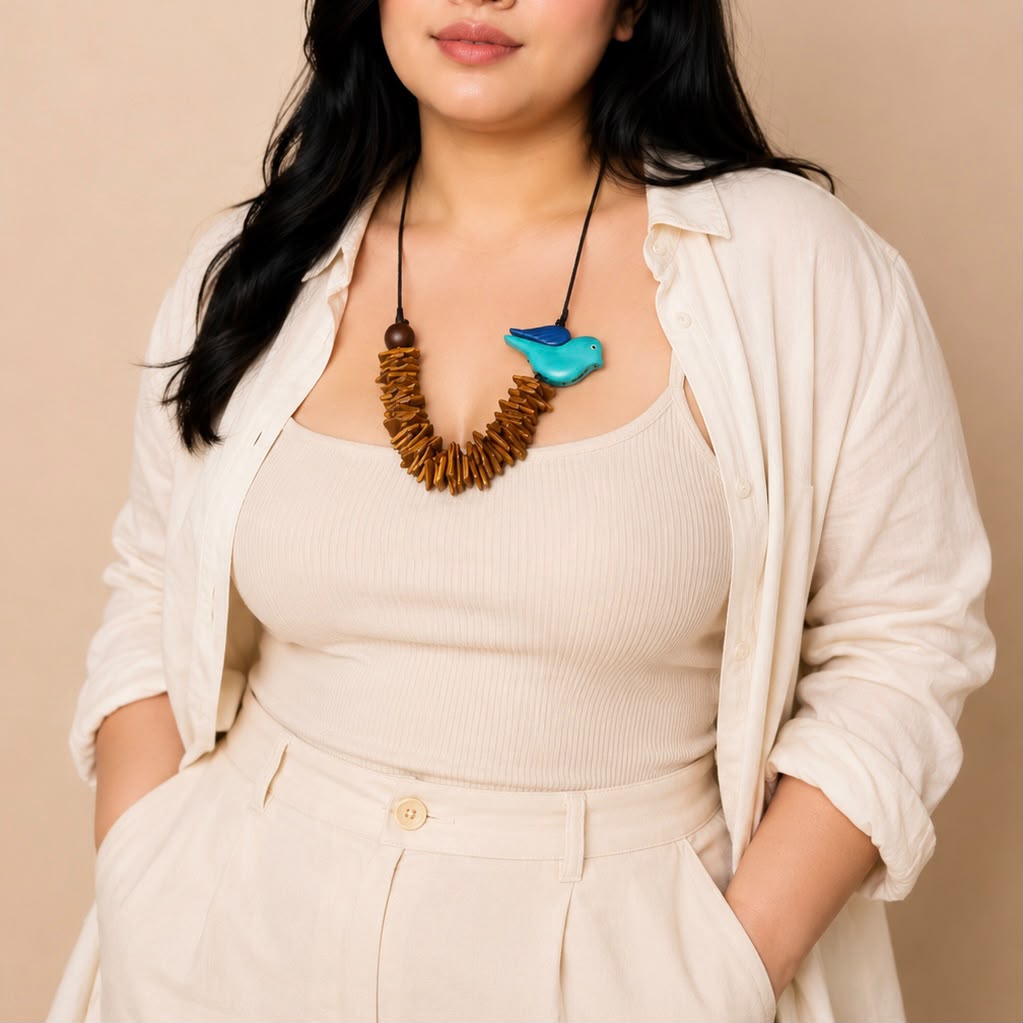 Aqua Bird Chip Necklace - Image 3