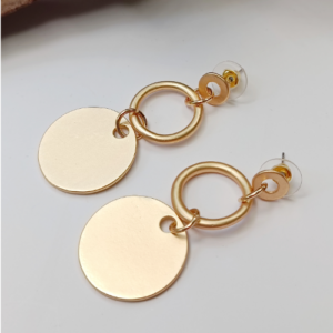 Golden Disc Link Earrings