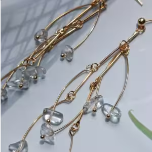 Gold Droplet Acrylic Earrings