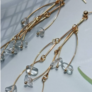 Gold Droplet Acrylic Earrings