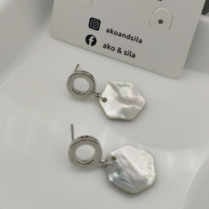 Silver Geometric Drop Earrings