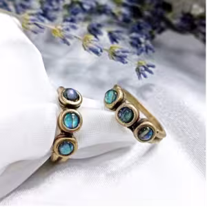 Gold Abalone Triple Ring