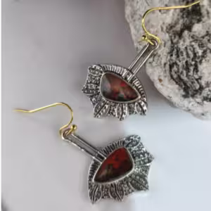 Rust Shield Earrings