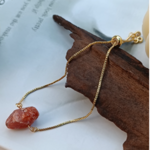 Orange Raw Stone Slider Bracelet