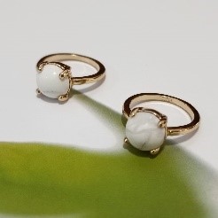 White Stone Gold Ring