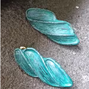Turquoise Leaf Cluster Earrings