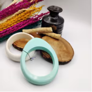 Mint Ivory Acrylic Bangle Set