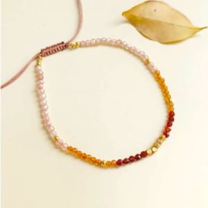 Orange Seed Bead Bracelet