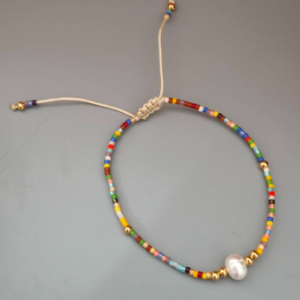 Multicolor Pearl Chain Bracelet