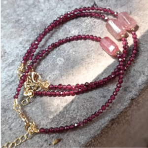 Hot Pink Charm Stone Bracelet