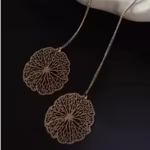 Gold Mesh Disc Earrings