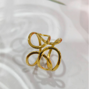 Golden Ribbon Swirl Ring
