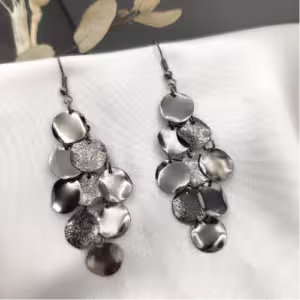 Black Disc Cluster Earrings