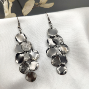 Black Disc Cluster Earrings