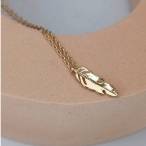 Gold Feather Necklace