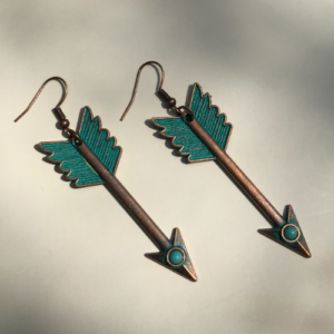 Aqua Arrow Drop Earrings