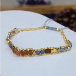 Brown Grey Stone Wrap Bracelet