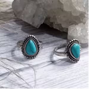 Ocean Crystal Teardrop Ring