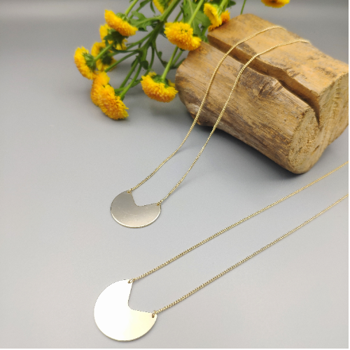 Gold Layered Disc Necklace