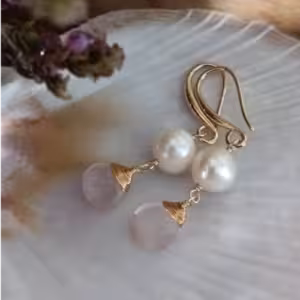 Pearl In Rose Garden Earrings