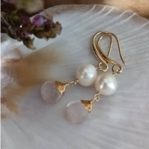 Pink Pearl Drop Earrings