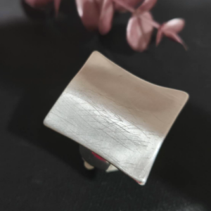 Silver Curved Plate Ring