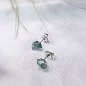 Blue Raw Stone Stud Earrings
