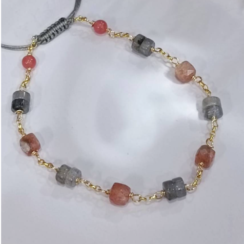 Amber Grey Stone Bracelet